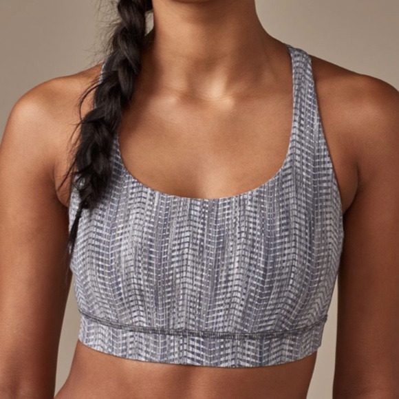 Lululemon Energy Bra Power Luxtreme Arrow Jacquard Battleship Silver Spo… - Picture 1 of 7